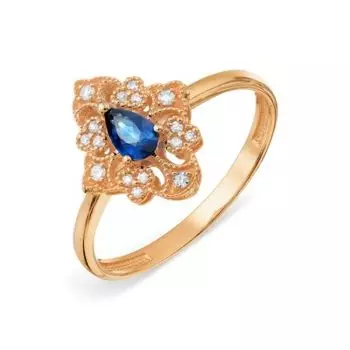 Кольцо с сапфиром и бриллиантами Линии Любви