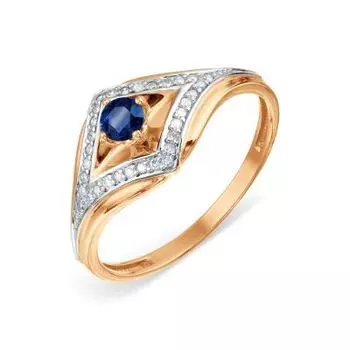 Кольцо с сапфиром и бриллиантами Линии Любви