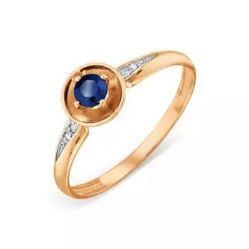 Кольцо с сапфиром и бриллиантами Линии Любви