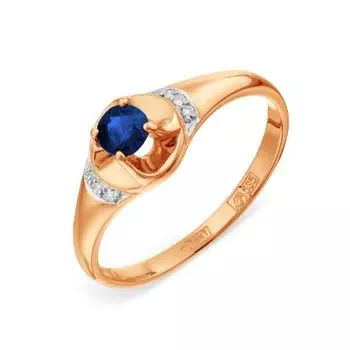 Кольцо с сапфиром и бриллиантами Линии Любви