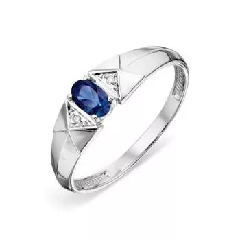 Кольцо с сапфиром и бриллиантами Линии Любви