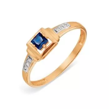 Кольцо с сапфиром и бриллиантами Линии Любви