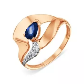 Кольцо с сапфиром и бриллиантами Линии Любви