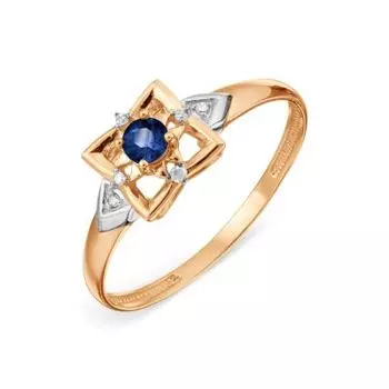 Кольцо с сапфиром и бриллиантами Линии Любви