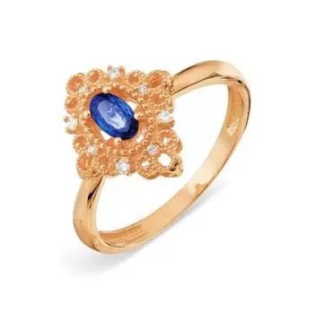 Кольцо с сапфиром и бриллиантами Линии Любви