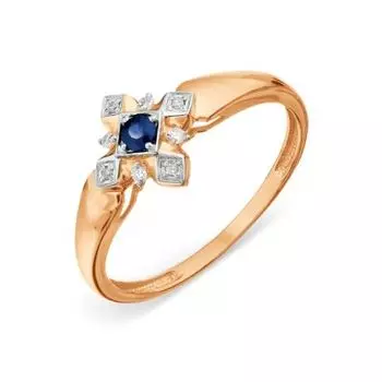 Кольцо с сапфиром и бриллиантами Линии Любви