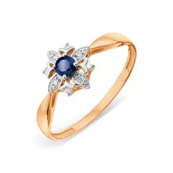 Кольцо с сапфиром и бриллиантами Линии Любви