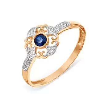 Кольцо с сапфиром и бриллиантами Линии Любви