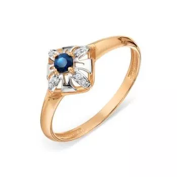 Кольцо с сапфиром и бриллиантами Линии Любви