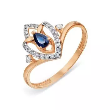 Кольцо с сапфиром и бриллиантами Линии Любви