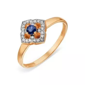 Кольцо с сапфиром и бриллиантами Линии Любви