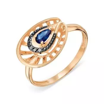 Кольцо с сапфиром и бриллиантами Линии Любви