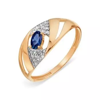 Кольцо с сапфиром и бриллиантами Линии Любви