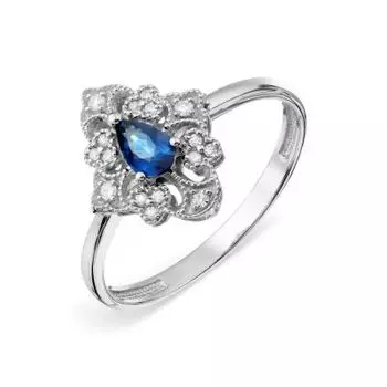 Кольцо с сапфиром и бриллиантами Линии Любви