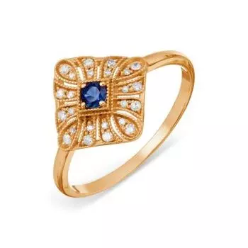 Кольцо с сапфиром и бриллиантами Линии Любви