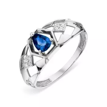 Кольцо с сапфиром и бриллиантами Линии Любви