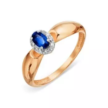 Кольцо с сапфиром и бриллиантами Линии Любви
