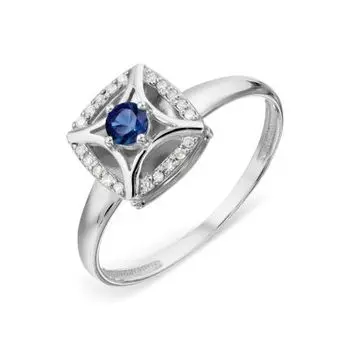 Кольцо с сапфиром и бриллиантами Линии Любви
