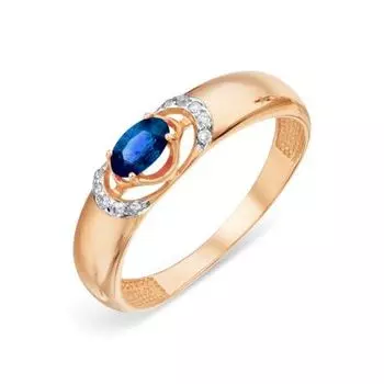 Кольцо с сапфиром и бриллиантами Линии Любви