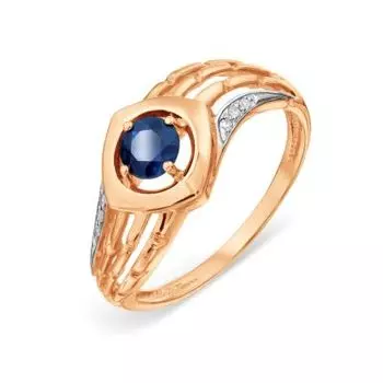 Кольцо с сапфиром и бриллиантами Линии Любви