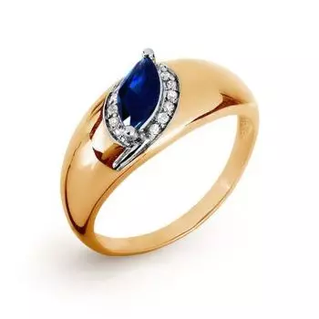 Кольцо с сапфиром и бриллиантами Линии Любви