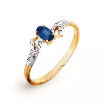Кольцо с сапфиром и бриллиантами Линии Любви