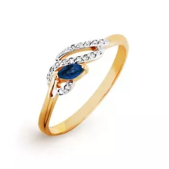 Кольцо с сапфиром и бриллиантами Линии Любви