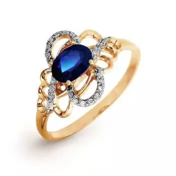 Кольцо с сапфиром и бриллиантами Линии Любви