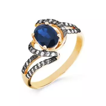 Кольцо с сапфиром и бриллиантами Линии Любви
