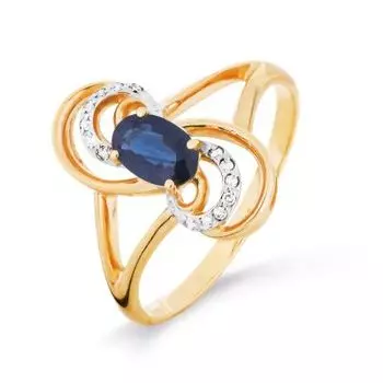 Кольцо с сапфиром и бриллиантами Линии Любви