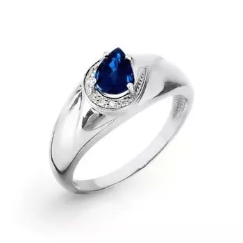 Кольцо с сапфиром и бриллиантами Линии Любви