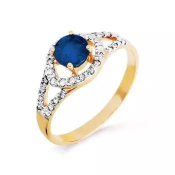 Кольцо с сапфиром и бриллиантами Линии Любви