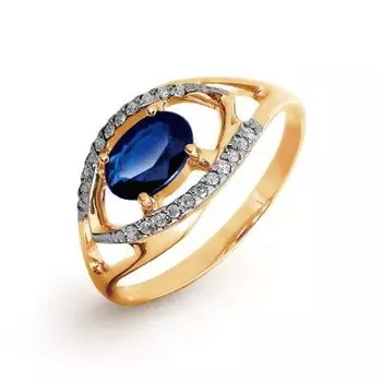 Кольцо с сапфиром и бриллиантами Линии Любви