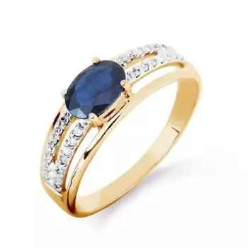 Кольцо с сапфиром и бриллиантами Линии Любви