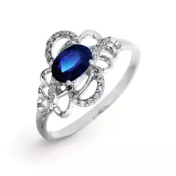 Кольцо с сапфиром и бриллиантами Линии Любви