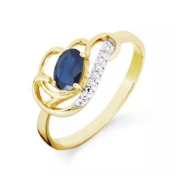 Кольцо с сапфиром и бриллиантами Линии Любви