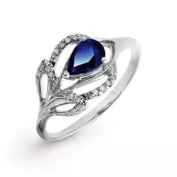 Кольцо с сапфиром и бриллиантами Линии Любви
