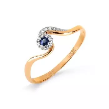 Кольцо с сапфиром и бриллиантами Линии Любви
