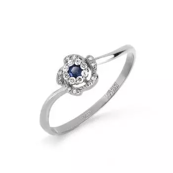 Кольцо с сапфиром и бриллиантами Линии Любви