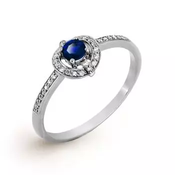 Кольцо с сапфиром и бриллиантами Линии Любви