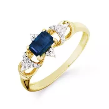 Кольцо с сапфиром и бриллиантами Линии Любви