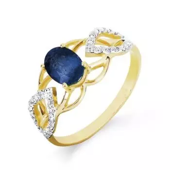 Кольцо с сапфиром и бриллиантами Линии Любви
