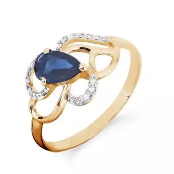 Кольцо с сапфиром и бриллиантами Линии Любви