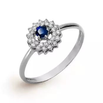 Кольцо с сапфиром и бриллиантами Линии Любви