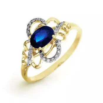 Кольцо с сапфиром и бриллиантами Линии Любви