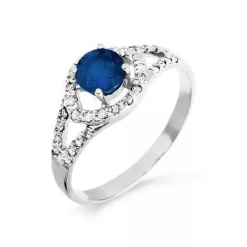 Кольцо с сапфиром и бриллиантами Линии Любви