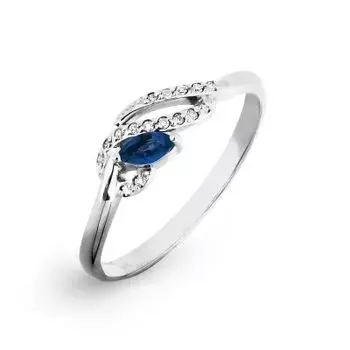 Кольцо с сапфиром и бриллиантами Линии Любви