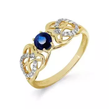 Кольцо с сапфиром и бриллиантами Линии Любви