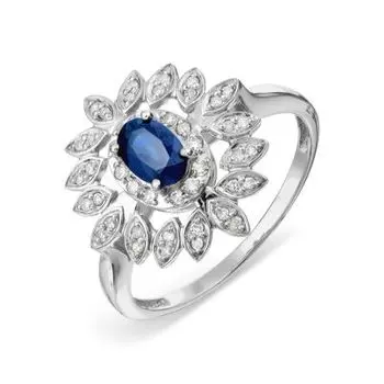 Кольцо с сапфиром и бриллиантами Линии Любви