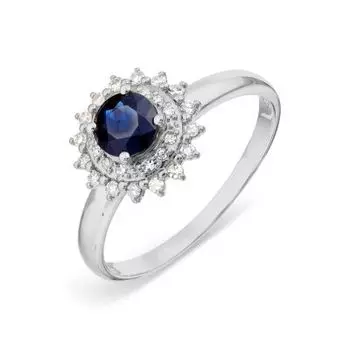 Кольцо с сапфиром и бриллиантами Линии Любви